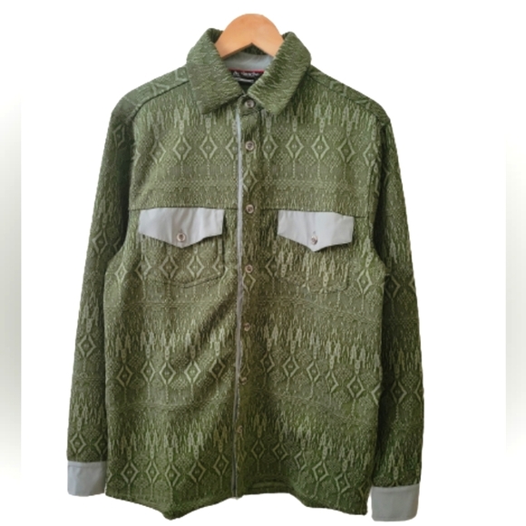 Avalanche Outdoor Southwestern Green Rossmore Mens Shacket Shirt Jacket Size M - Picture 1 of 16